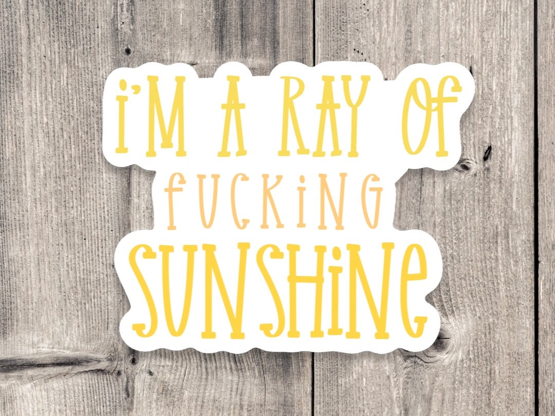 I’m a ray of fucking sunshine sticker, Sarcasm sticker, funny quote stickers, funny sayings, water bottle sticker, laptop, adult sticker