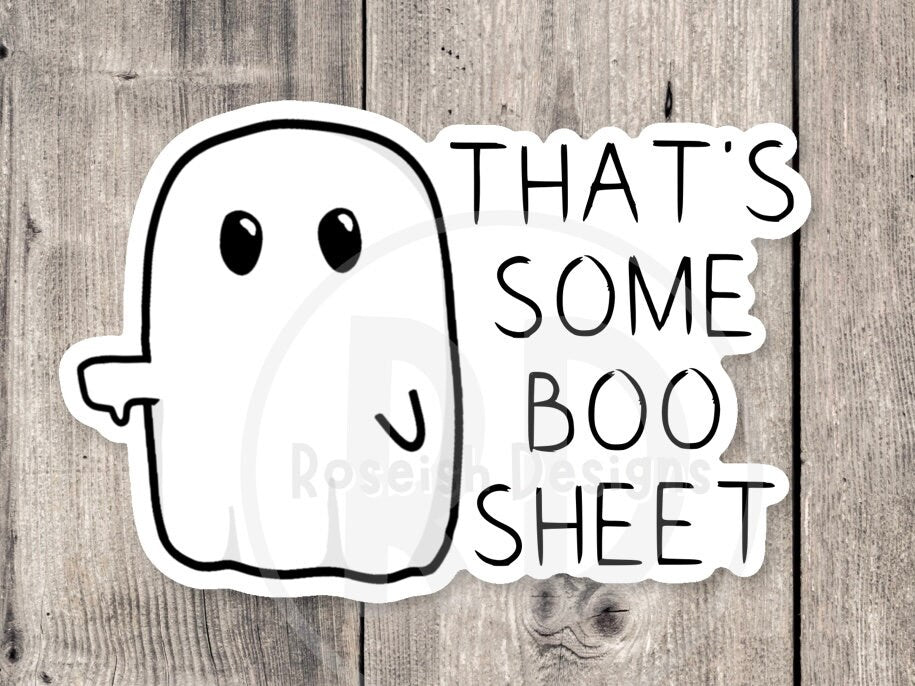 Funny Ghost sticker, Halloween stickers, spooky season, boo sheet, funny Halloween quotes, cute ghost, punny stickers, water bottle stickers