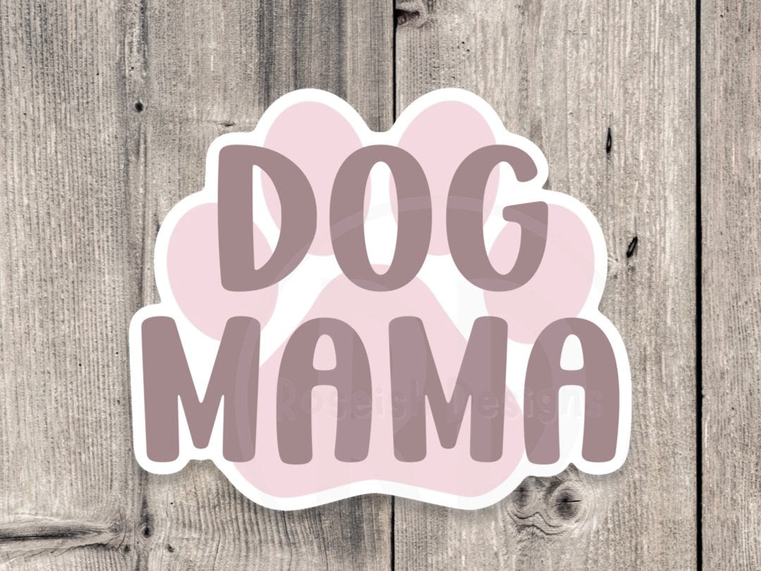 Dog mama sticker, cute dog lover gift, dog mom stocking stuffer, water bottle sticker, colorful