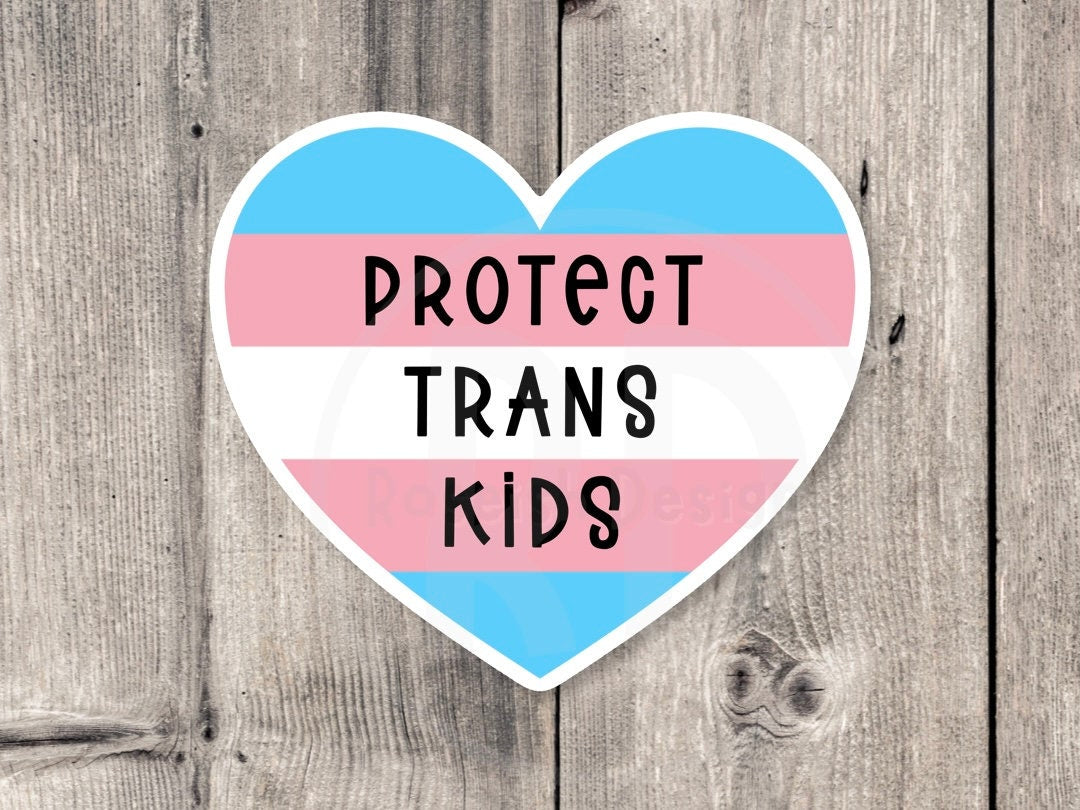 Protect trans kids sticker, trans pride, protect trans youth, water bottle sticker, laptop sticker, LGBTQ+, trans healthcare