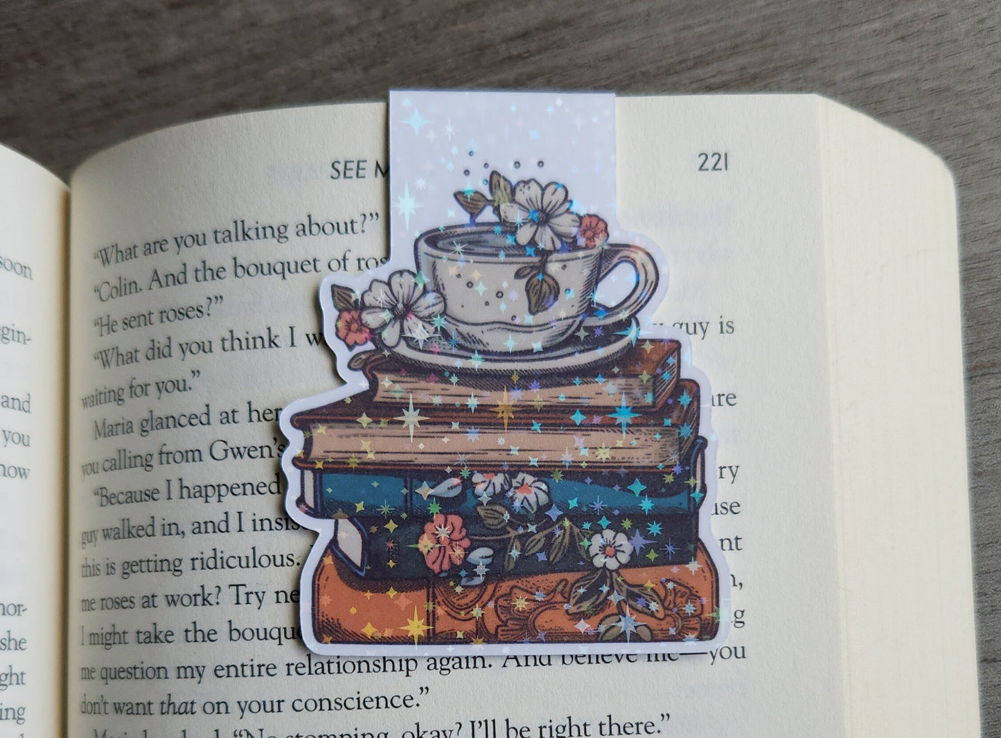 Floral books magnetic bookmark, book lover gift, reading, bookish, cute bookmark magnet, book accessories
