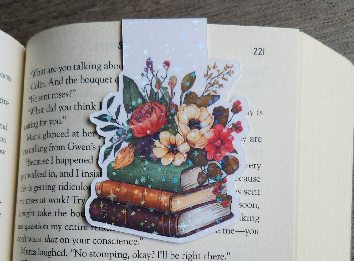 Floral books magnetic bookmark, book lover gift, reading, bookish, cute bookmark magnet, book accessories
