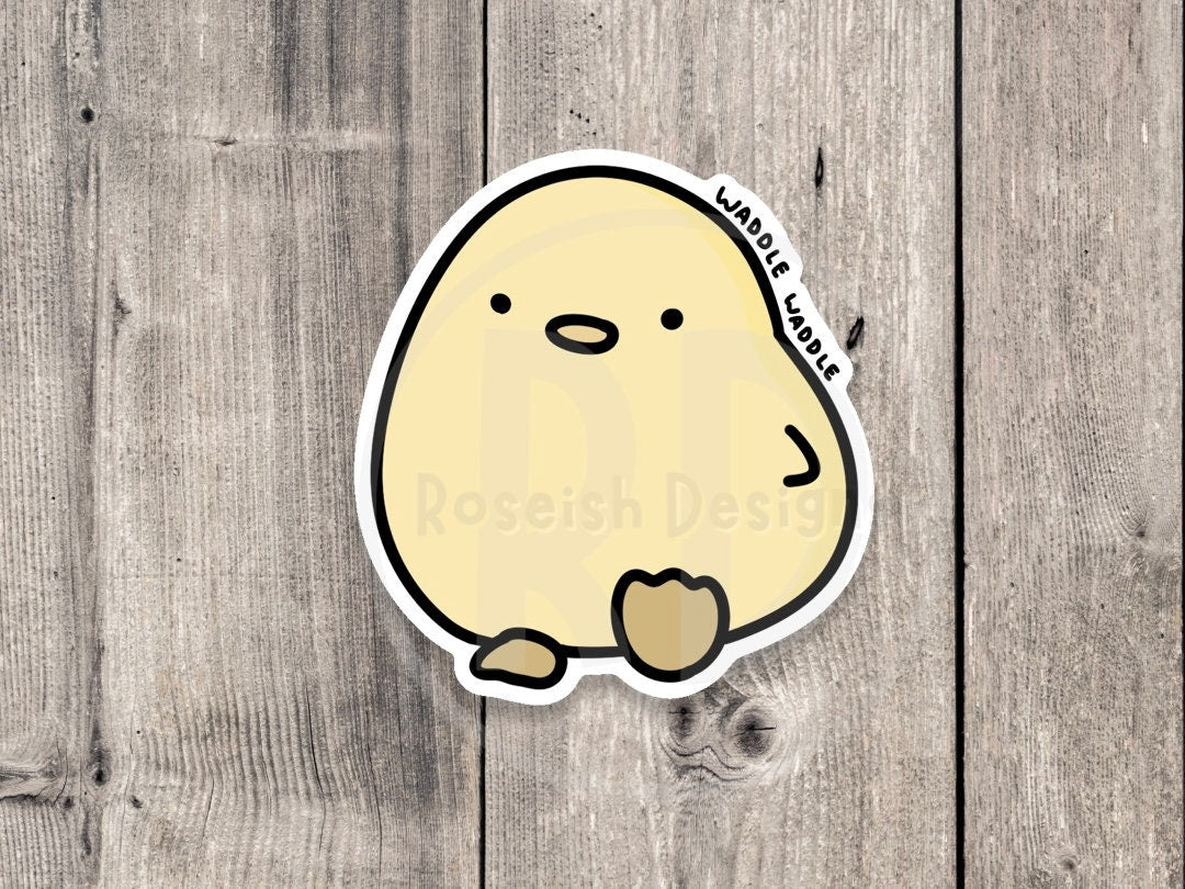 Cute chick sticker, kawaii water bottle sticker, cute baby animal, funny chickie, water bottle sticker, laptop sticker
