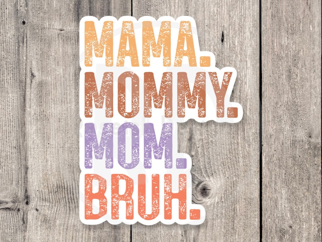 Cute mama sticker, funny Mother’s day gift, water bottle sticker for moms, retro laptop sticker