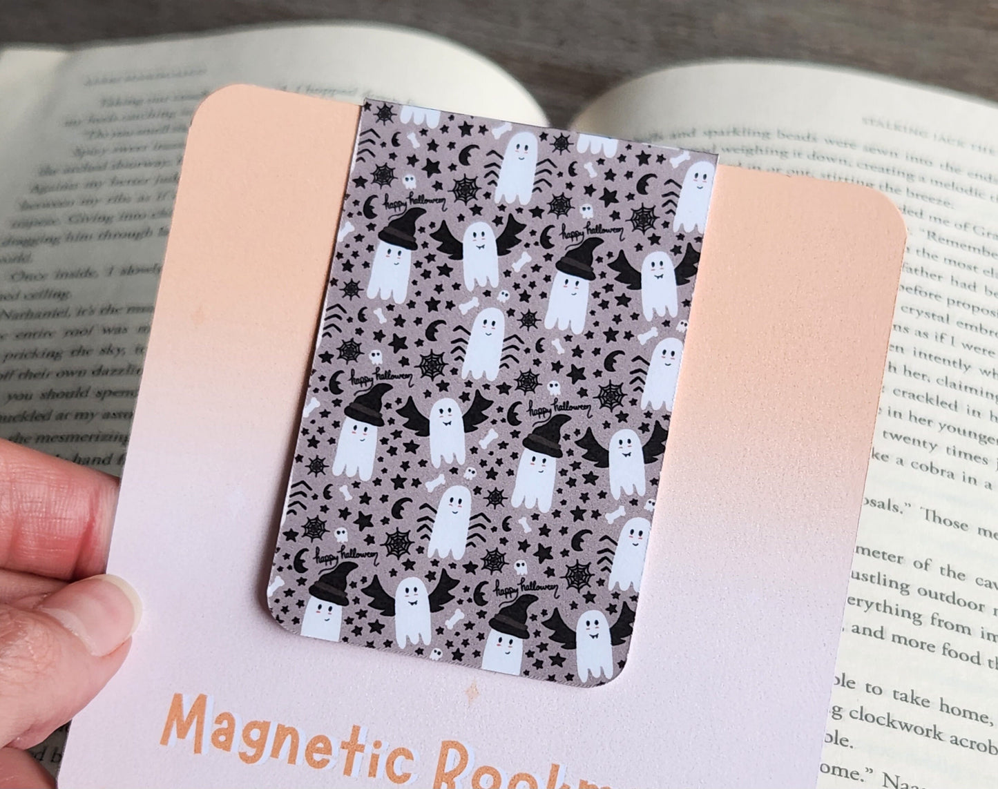 Cute Halloween magnetic bookmark, book lover gift, reading, bookish, spooky bookmark magnet, book accessories, ghost bookmark