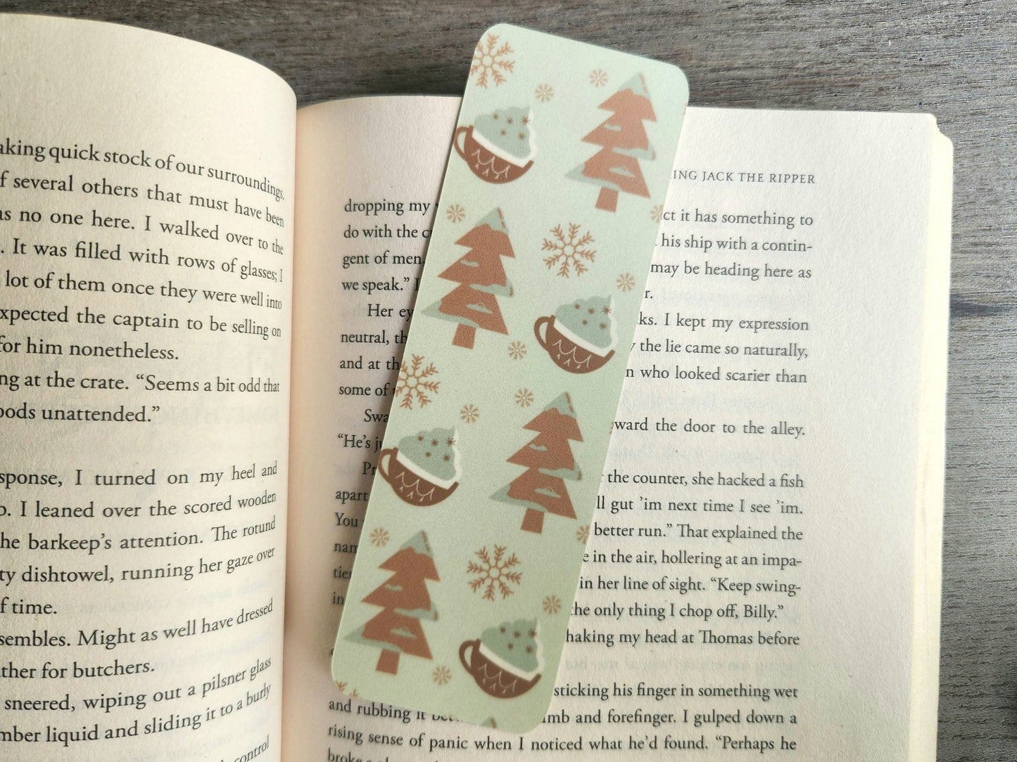 Cute Christmas bookmark, christmas trees, book lover gift, reading, bookish, spooky book accessories, winter bookmarks
