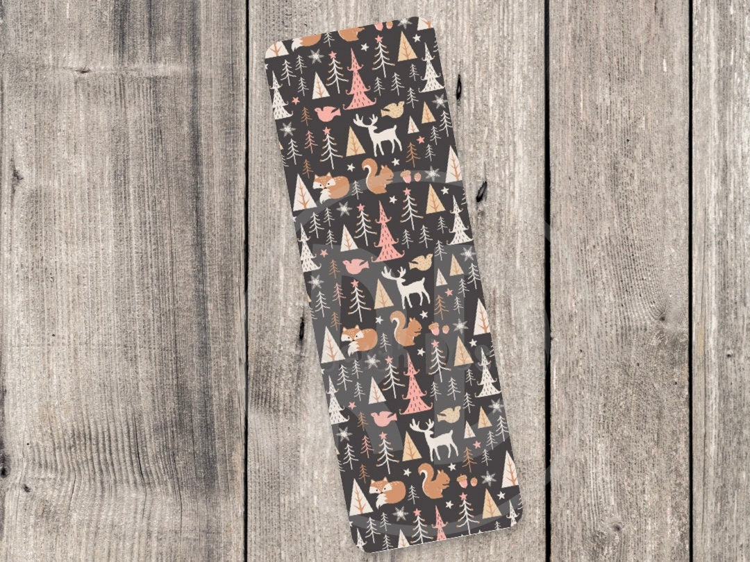 Cute Christmas bookmark, christmas trees, book lover gift, reading, bookish, winter bookmarks, cute winter animals