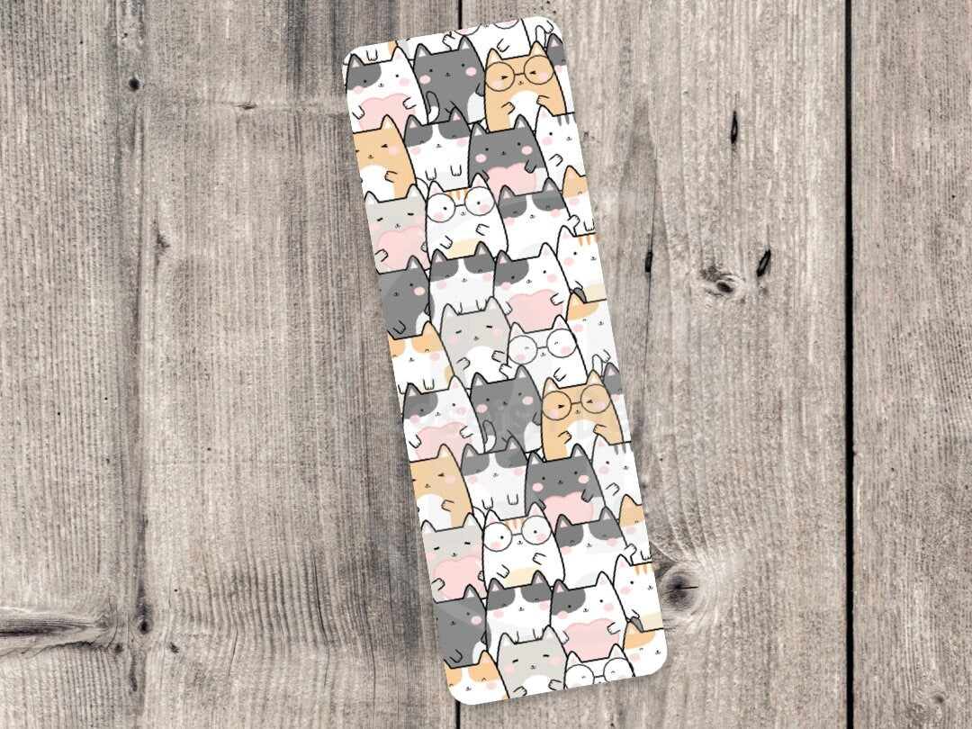cat lover bookmark, kawaii kitty, book lover gift, bookish stocking stuffer, cat mom gift, bookworm, cat pattern