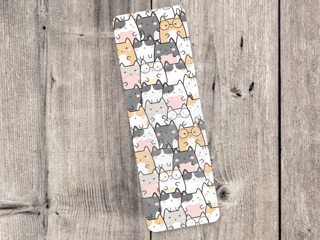 Cat Lover Bookmark Kawaii Kitty Book Lover Gift Bookish Stocking Stuffer Cat Mom Gift Bookworm Cat Pattern