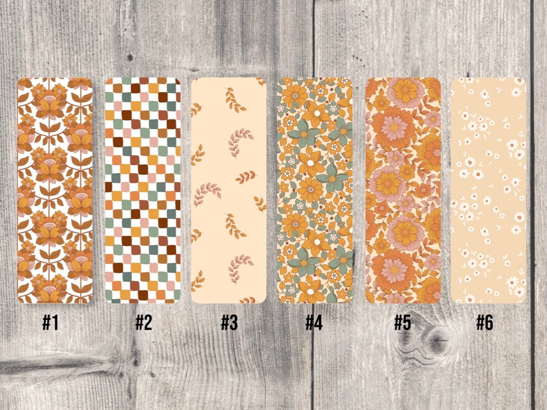 Groovy boho bookmarks, bookmark set, book lover gift, bookworm, cute gifts for readers, floral pattern