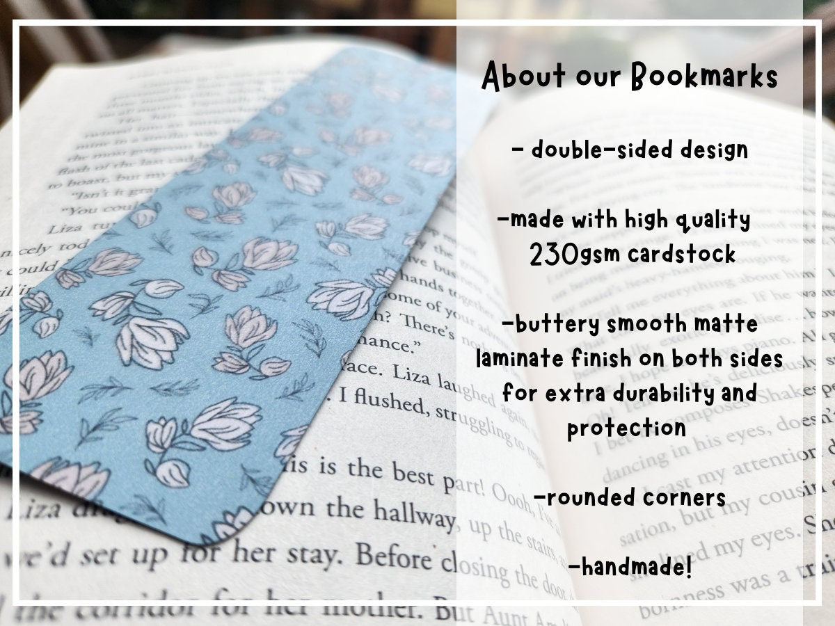 Cute Mushrooms Double-Sided Bookmark - Book Lover Gift in Neutral Colors