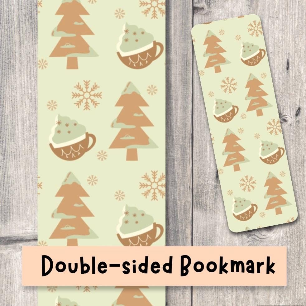 Cute Christmas bookmark, christmas trees, book lover gift, reading, bookish, spooky book accessories, winter bookmarks