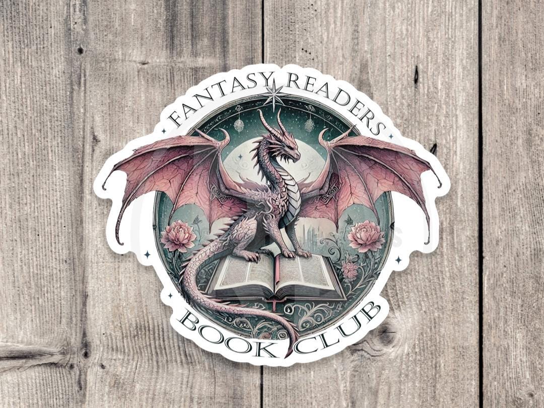 Fantasy readers book club sticker, book worm, book nerd, water bottle sticker, reading quotes, book lover gift, cute, introvert stickers