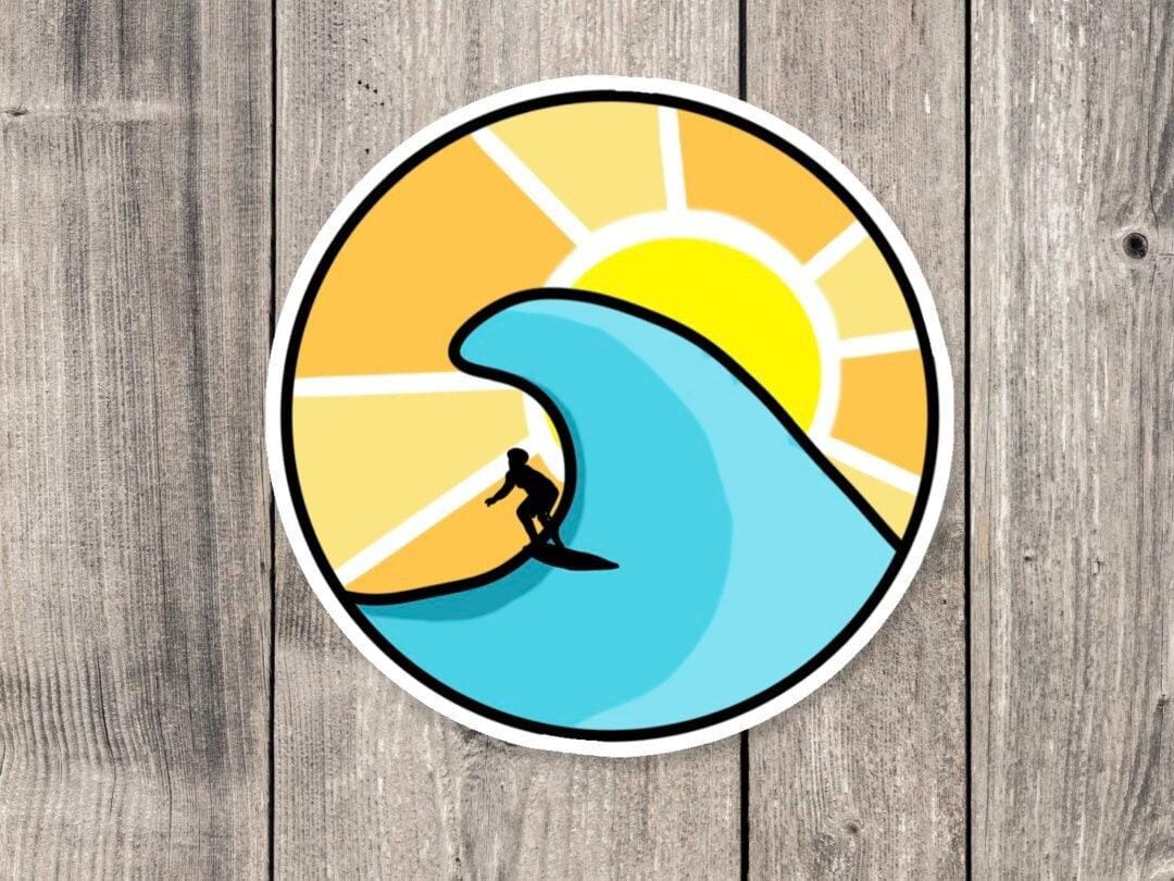 Beach sticker, surf gifts, surfer stickers, summer, water bottle sticker, beach life, ocean lover, beach vibes, aloha, surfer girl