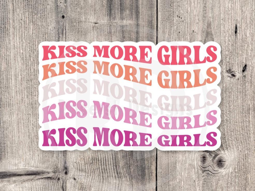 Pride sticker, LGBTQ+ support, pride flag, rainbow, all for love, love for all water bottle sticker, laptop sticker, kiss more girls