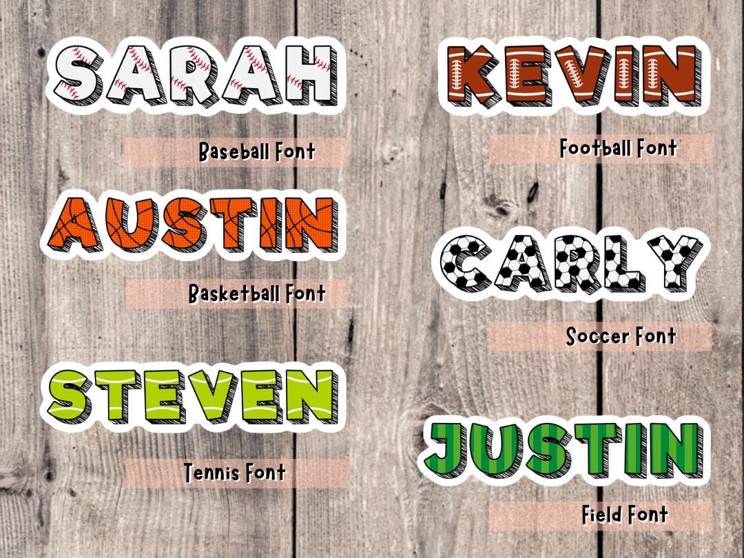 Custom Sports Name Stickers, Kids Sports Team Personalized Water Bottle Sticker, School Team Laptop Sticker, Gift for Kids
