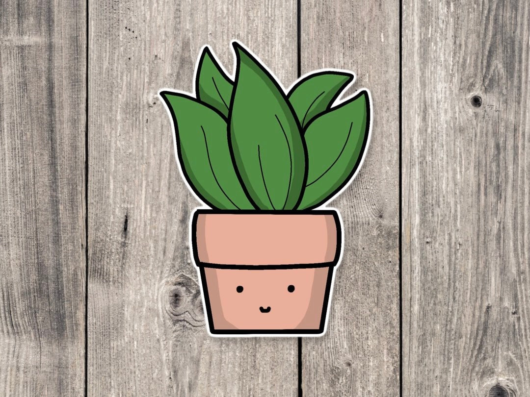 Cute houseplant sticker, potted plant, succulent sticker, plant life, plant mom, plant dad gift, plant water bottle sticker