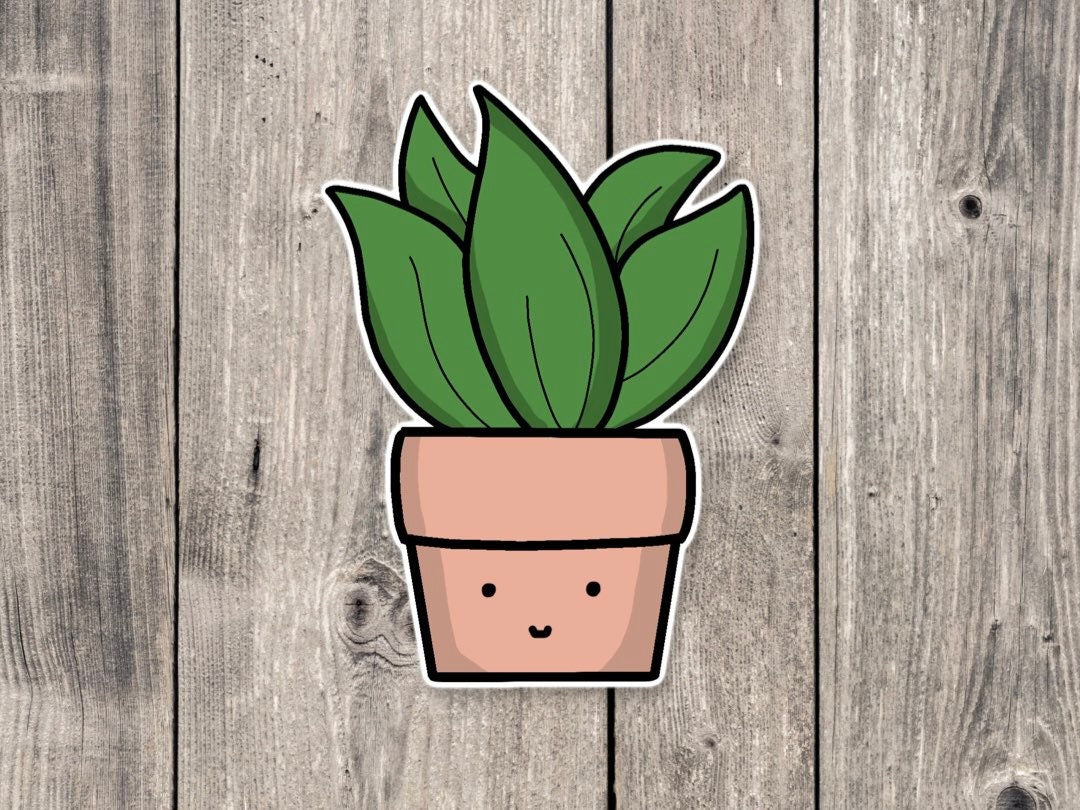 Cute houseplant sticker, potted plant, succulent sticker, plant life, plant mom, plant dad gift, plant water bottle sticker