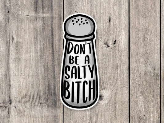 Don't be a salty bitch sticker, funny sticker, best friend gifts, rude stickers, offensive quotes, water bottle sticker, funny sayings