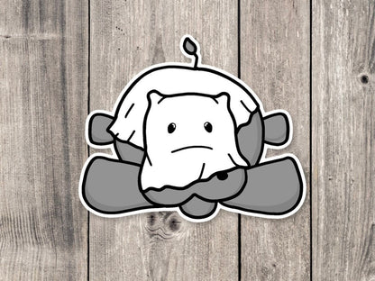 Halloween hippo sticker, Halloween stickers, funny animal stickers, ghost animals, laptop decals, cute spooky stickers, cute hippo sticker
