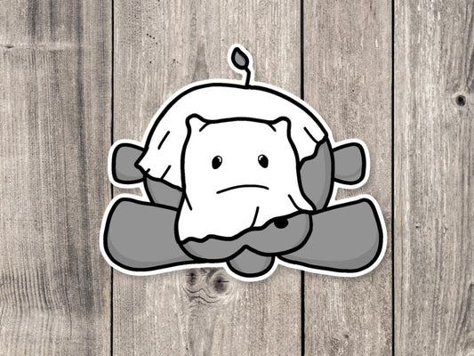 Halloween hippo sticker, Halloween stickers, funny animal stickers, ghost animals, laptop decals, cute spooky stickers, cute hippo sticker