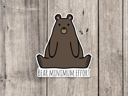 Bear sticker, funny animal stickers, punny stickers, coworker gift, water bottle stickers, animal pun, dad joke