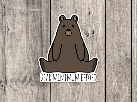 Bear sticker, funny animal stickers, punny stickers, coworker gift, water bottle stickers, animal pun, dad joke