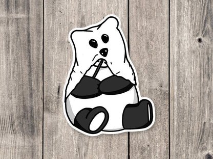 Halloween panda sticker, Halloween stickers, funny animal stickers, ghost animals, laptop decals, cute spooky stickers, cute panda