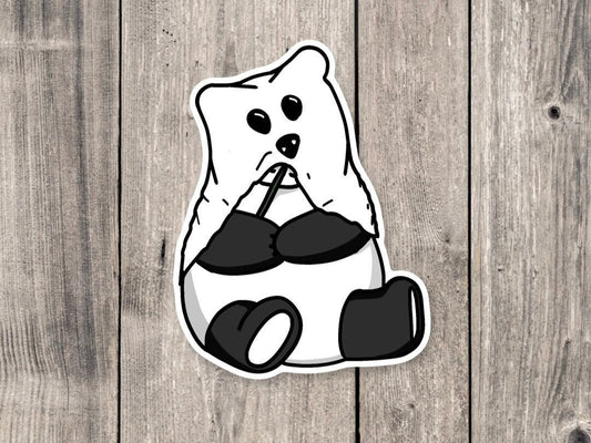 Halloween panda sticker, Halloween stickers, funny animal stickers, ghost animals, laptop decals, cute spooky stickers, cute panda