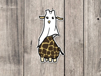 Halloween giraffe sticker, Halloween stickers, animal stickers, ghost animals, laptop decals, cute spooky stickers, cute giraffe