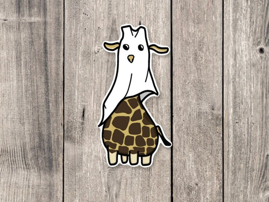 Halloween giraffe sticker, Halloween stickers, animal stickers, ghost animals, laptop decals, cute spooky stickers, cute giraffe
