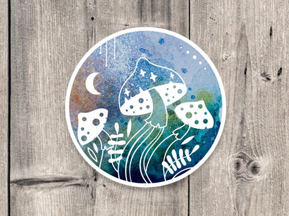 Trippy Mushroom Celestial - Vinyl Sticker