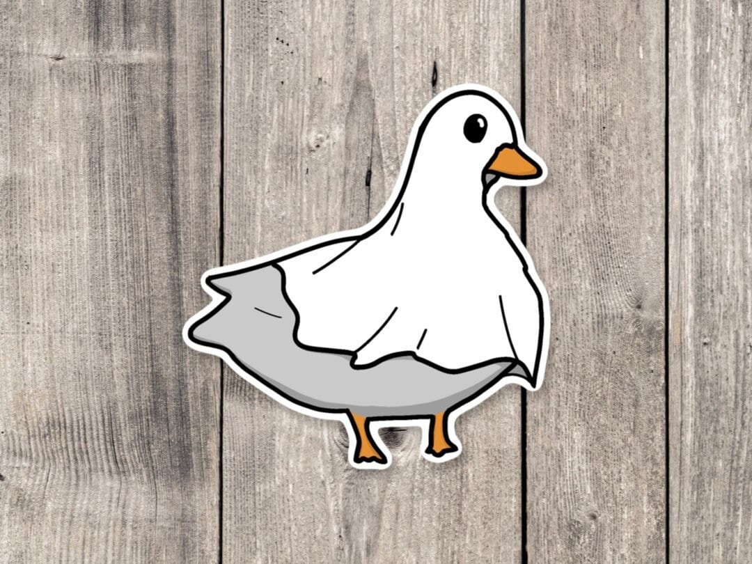 Halloween duck sticker, Halloween stickers, funny animal stickers, ghost animals, laptop decals, cute spooky stickers, duck sticker