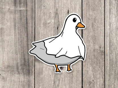 Halloween duck sticker, Halloween stickers, funny animal stickers, ghost animals, laptop decals, cute spooky stickers, duck sticker