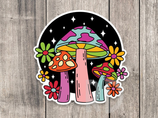Mushrooms sticker, celestial, witchy stickers, plant stickers, spiritual gifts, nature stickers