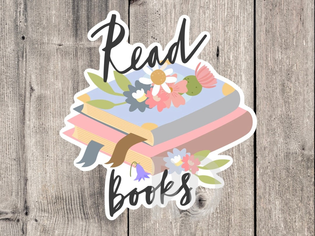 Read Books Book Worm - Vinyl Sticker