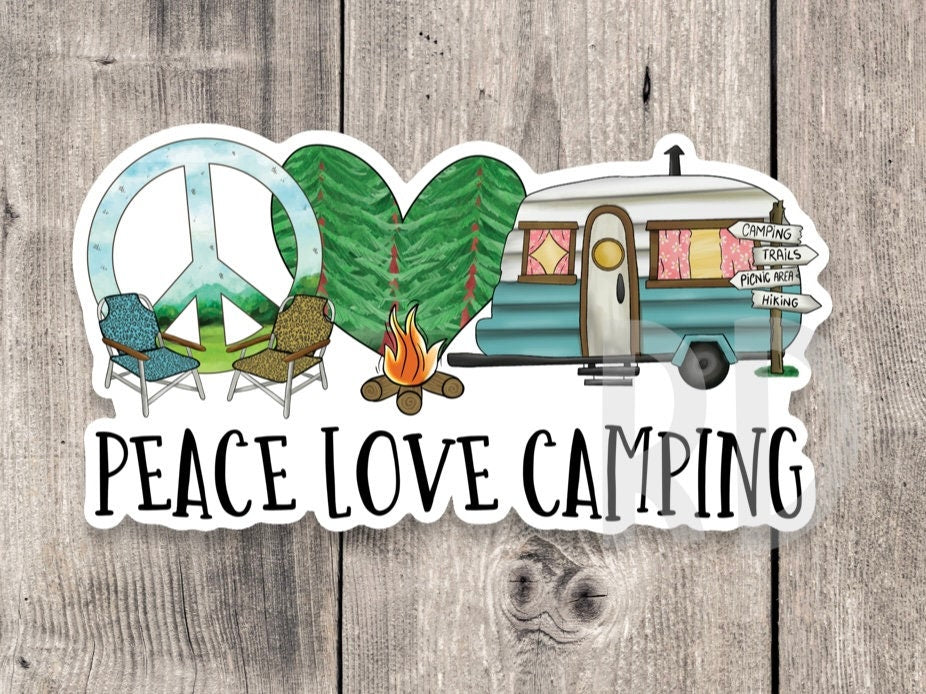 Peace Love Camping - Vinyl Sticker