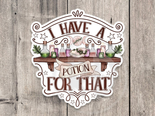 I have a potion for that, witchy stickers, goth, Halloween stickers, water bottle stickers, mystical
