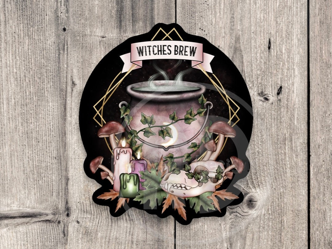 Witches brew, witchy stickers, goth, Halloween stickers, water bottle stickers, mystical laptop stickers, spooky gifts, cute witchcraft