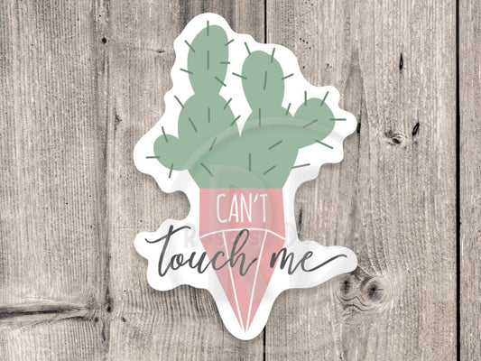 Cactus sticker, can’t touch me, water bottle sticker, laptop, plant sticker, plant mom, plant dad gift, gardening