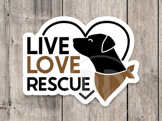 Live love rescue sticker, adopt don’t shop, cute dog lover sticker, dog mom gift, water bottle sticker, laptop tumbler sticker