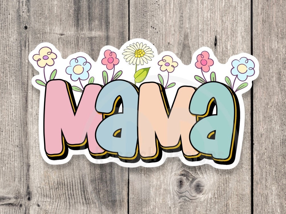 Mama sticker, Mother’s day gift, cute water bottle sticker for moms, floral laptop sticker, planner label, gift for mom