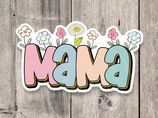 Mama sticker, Mother’s day gift, cute water bottle sticker for moms, floral laptop sticker, planner label, gift for mom