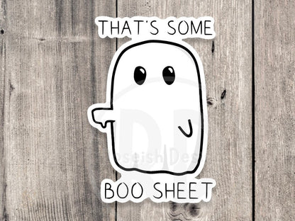 Funny Ghost sticker, Halloween stickers, spooky season, boo sheet, funny Halloween quotes, cute ghost, punny stickers, water bottle stickers