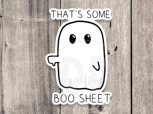 Funny Ghost sticker, Halloween stickers, spooky season, boo sheet, funny Halloween quotes, cute ghost, punny stickers, water bottle stickers