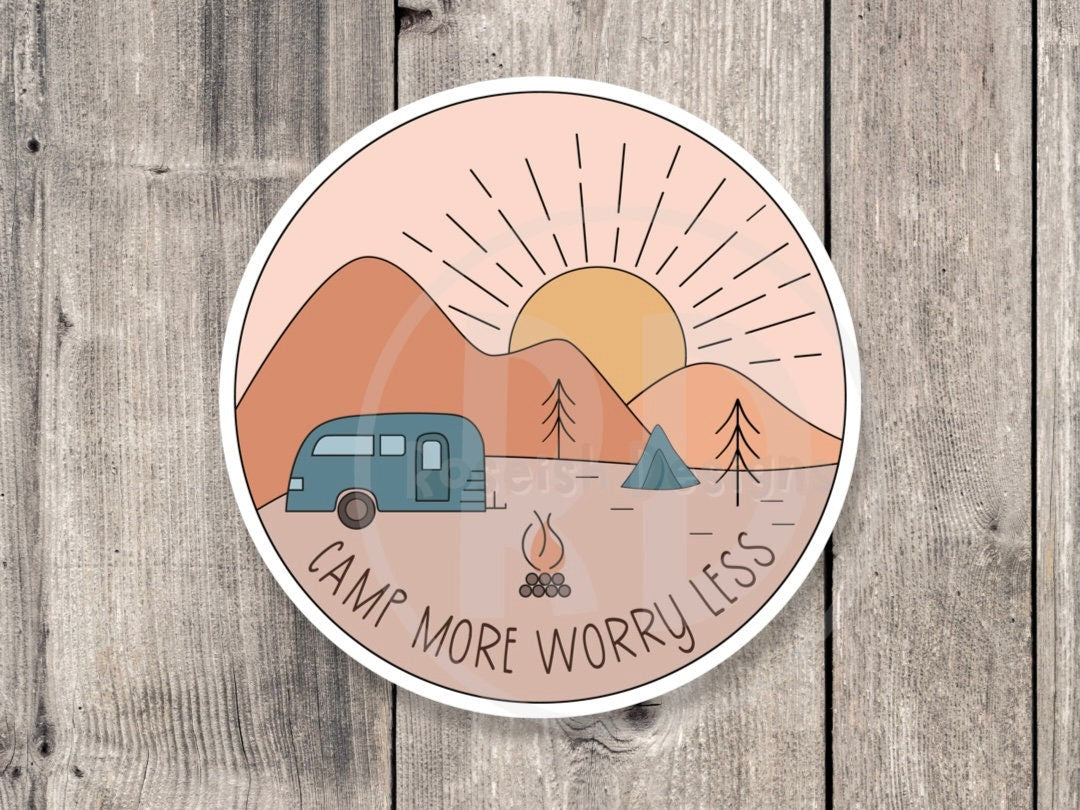 Camp More Worry Less Adventure - Vinyl Sticker