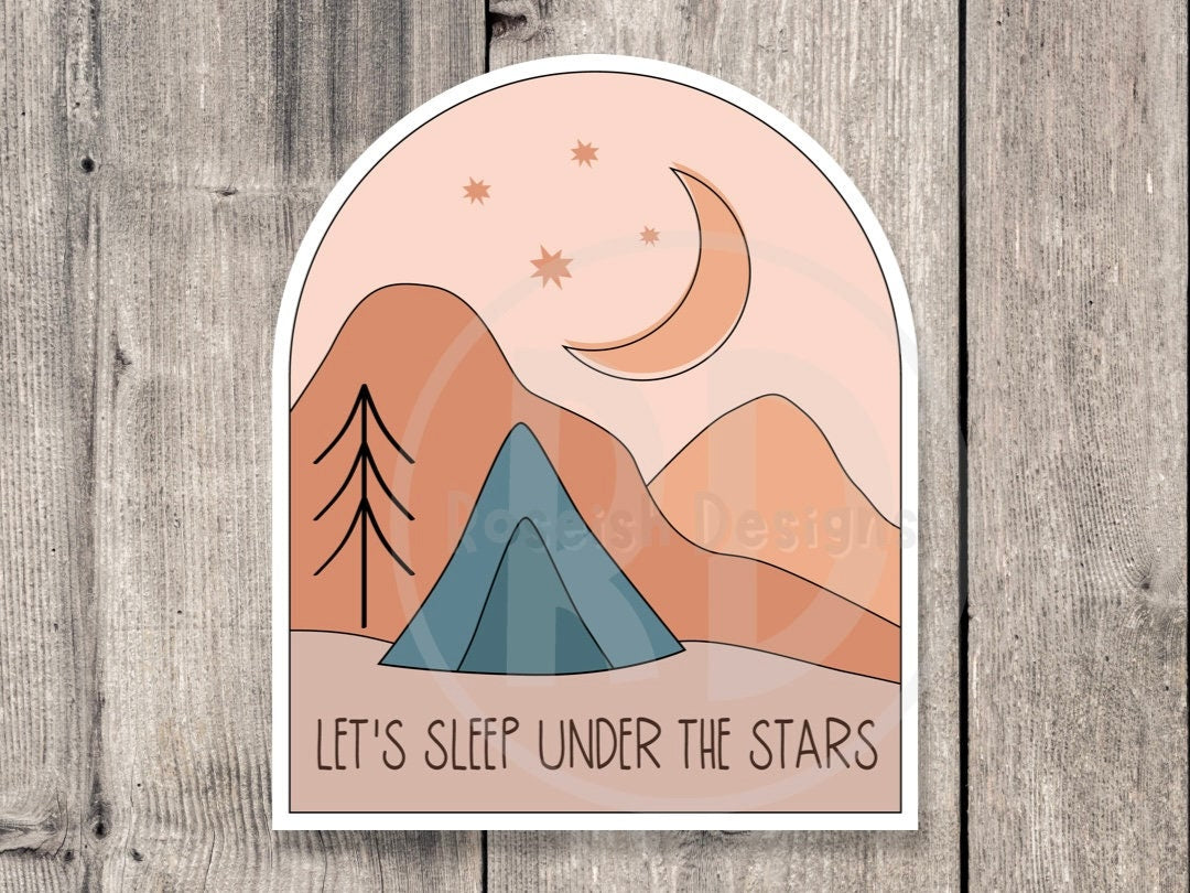 Let's Sleep Under the Stars Adventure - Vinyl Sticker
