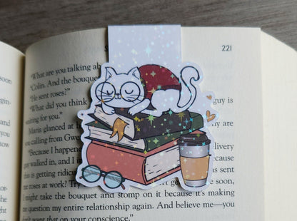 Cats and Books Magnetic Bookmark Book Lover Gift Reading Bookish Cute Cat Bookmark Magnet Book Accessories