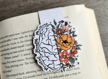Mental Health Matters Magnetic Bookmark Book Lover Gift Reading Bookish Floral Bookmark Magnet Book Accessories Self-Care