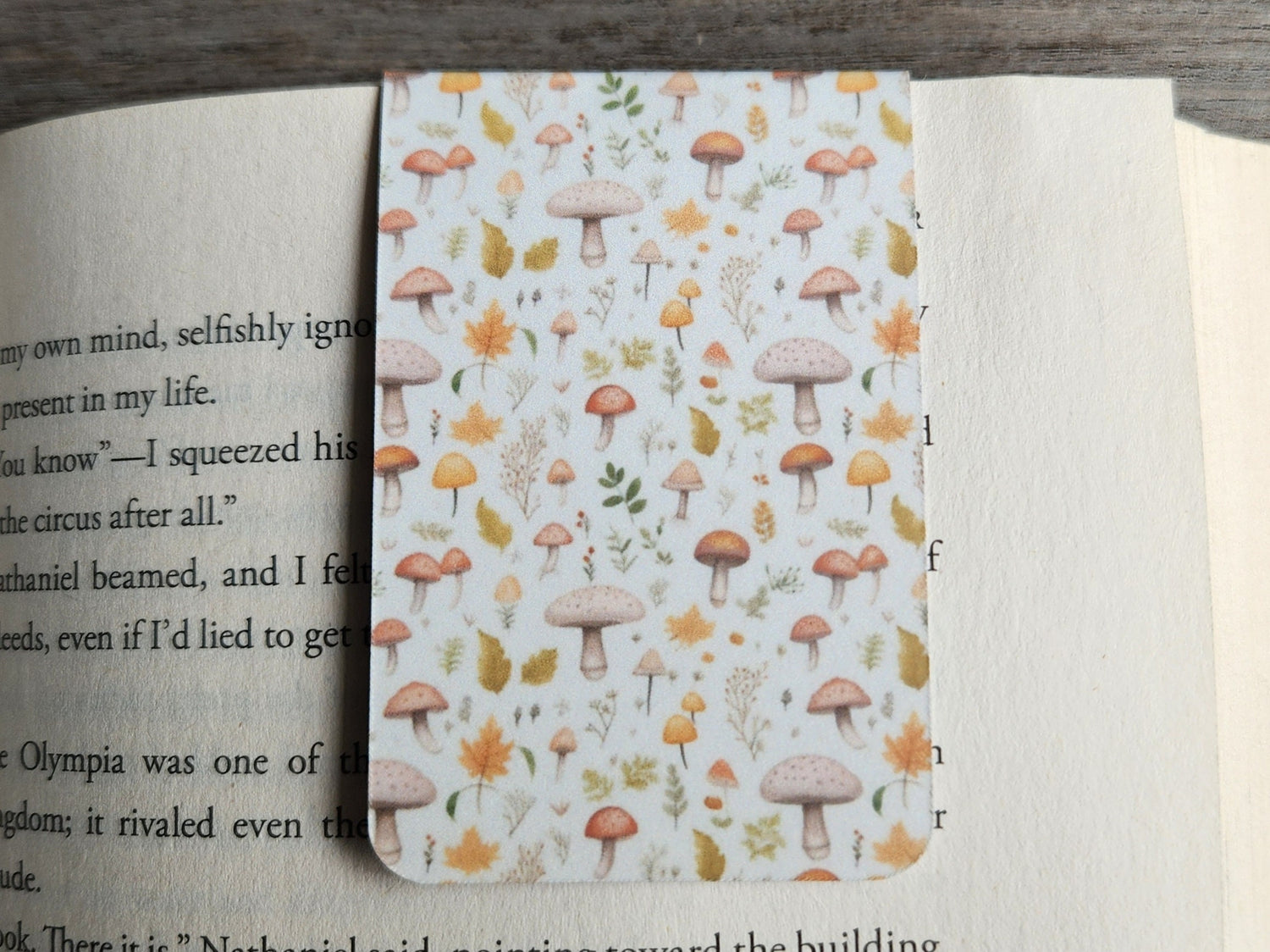 Cute Autumn magnetic bookmark, book lover gift, reading, bookish, mushroom bookmark magnet, book accessories, Fall